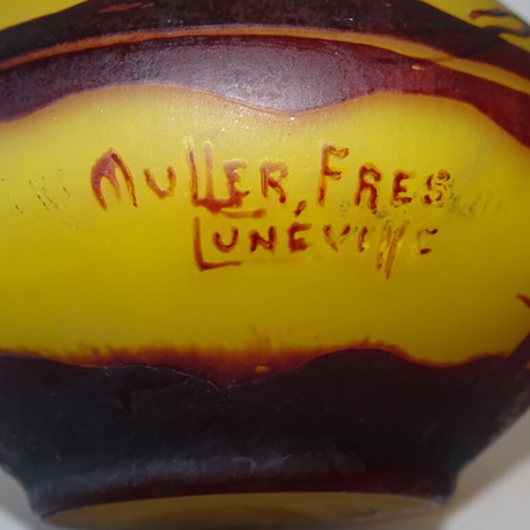 Cameo glass vase by Muller Freres