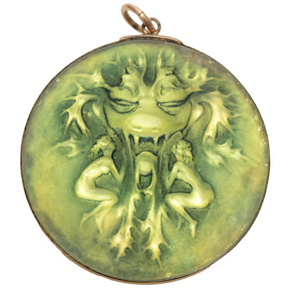 Art Nouveau glass pendant by Lalique