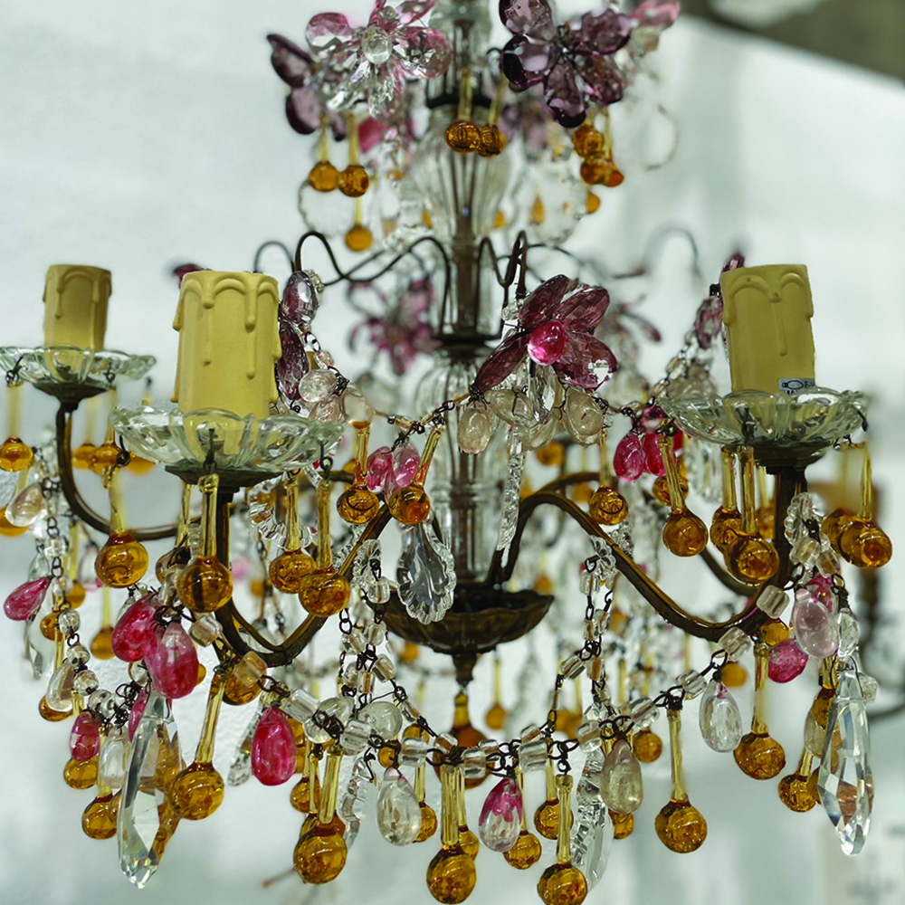 vintage glass chandelier