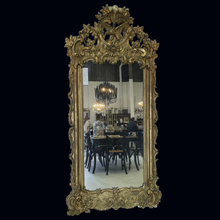 Louis XV style gilded timber mirror