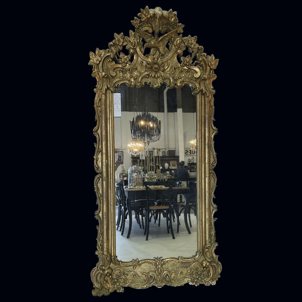 Louis XV style gilded timber mirror