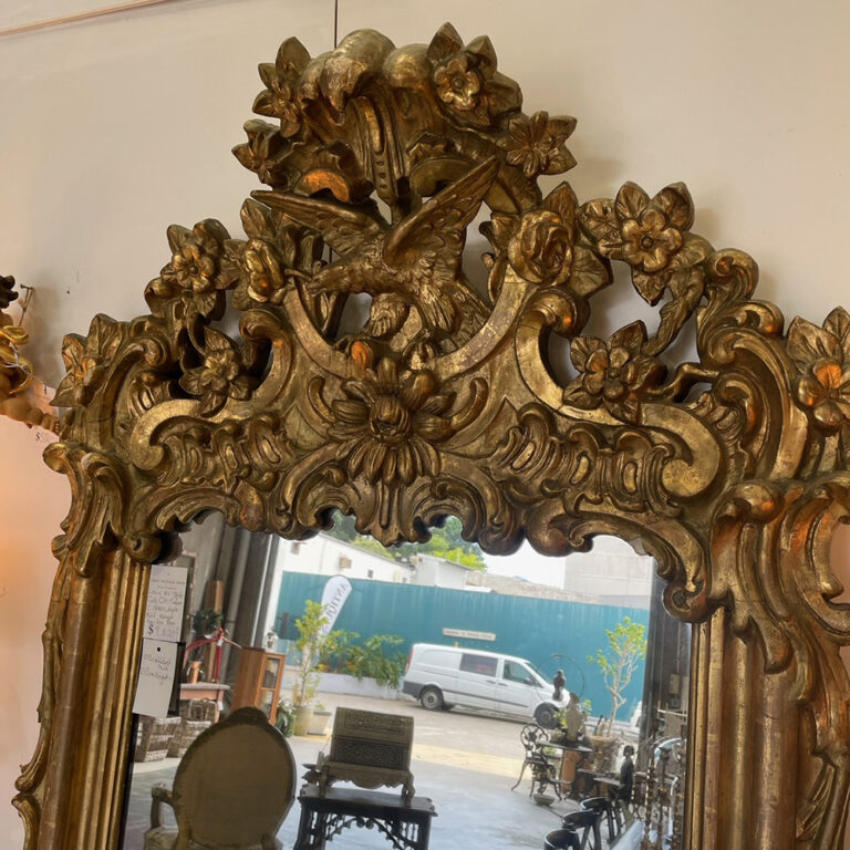 Louis XV style gilded timber mirror