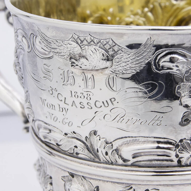 19th century Irish silver repousse trophy cup