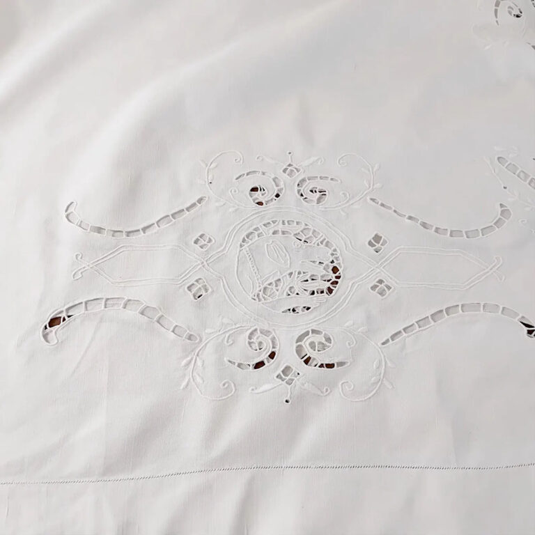 white linen embroidered banquet tablecloth