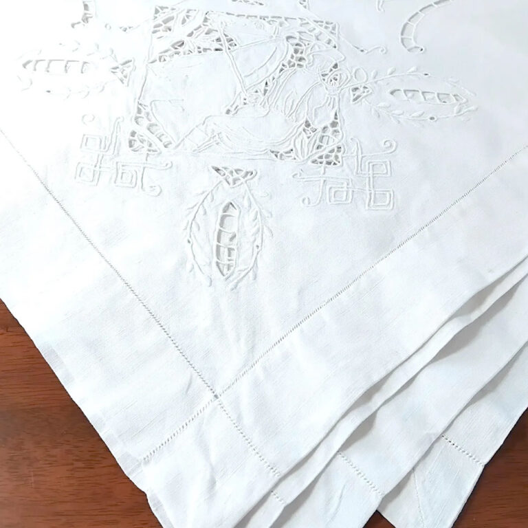 white linen embroidered banquet tablecloth