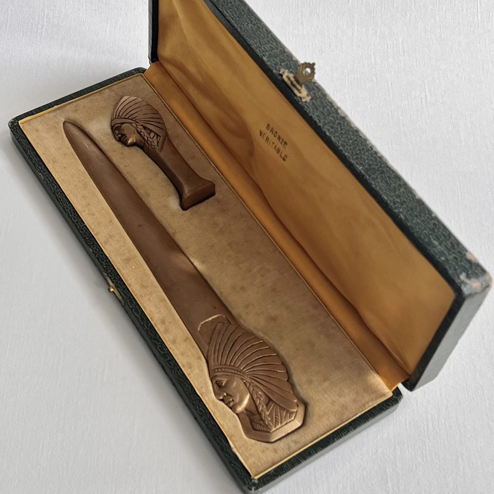 Bronze desk set, Art Deco, very rare