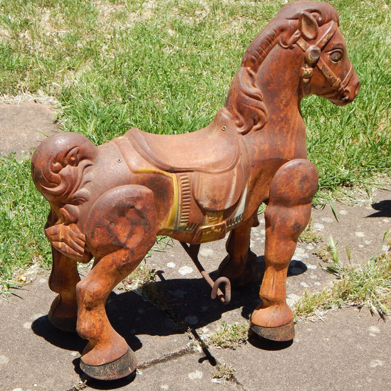vintage mobo pressed tin Bronco horse