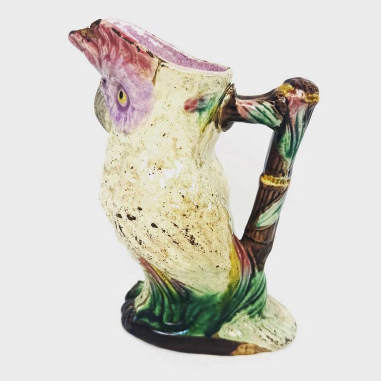 Victorian Majolica Glazed Earthenware Parrot Water Jug, 19th Century