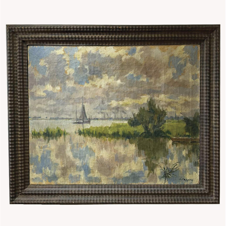 Early 20th century landscape painting By Johannes Poppen, Germany