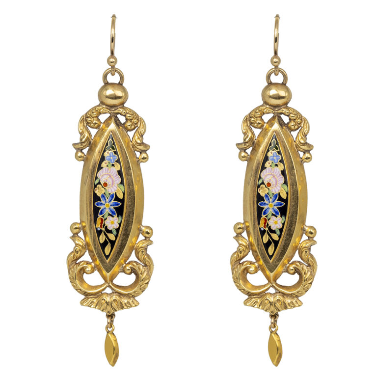 Victorian 18ct gold drop earrings
