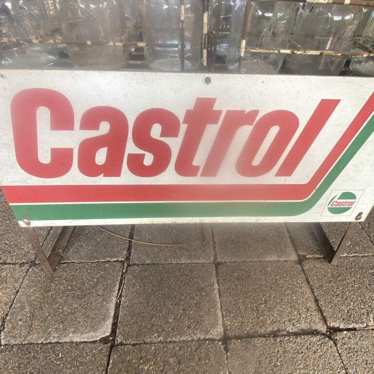 Castrol bottle rack with 12 bottles