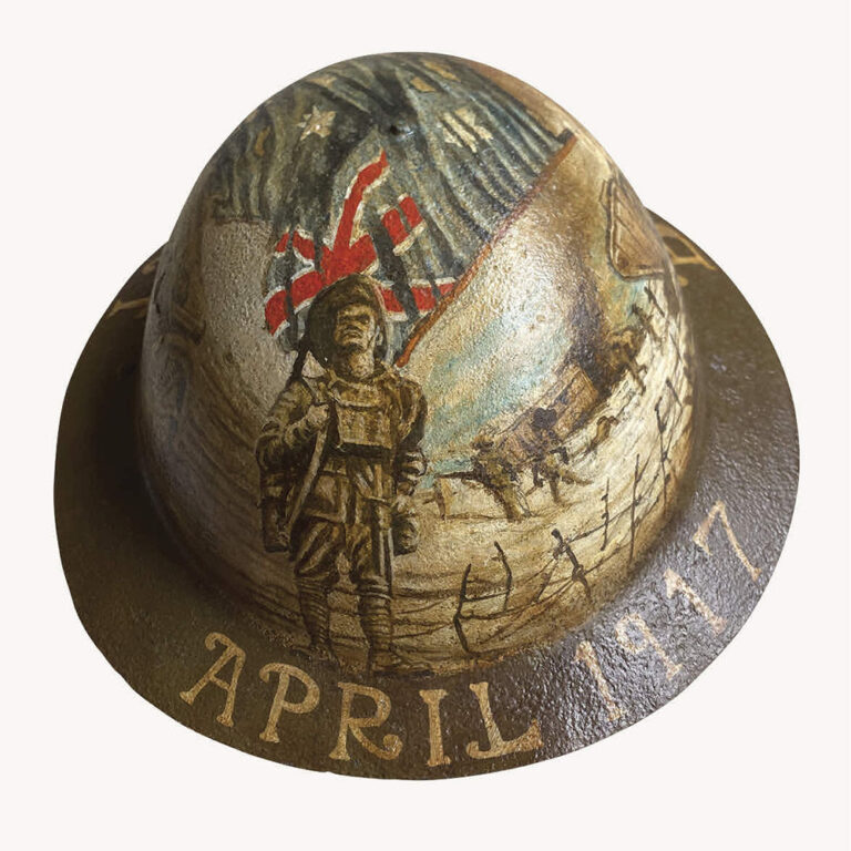 Hand painted ‘Brodie’ helmet From Bullecourt 1917