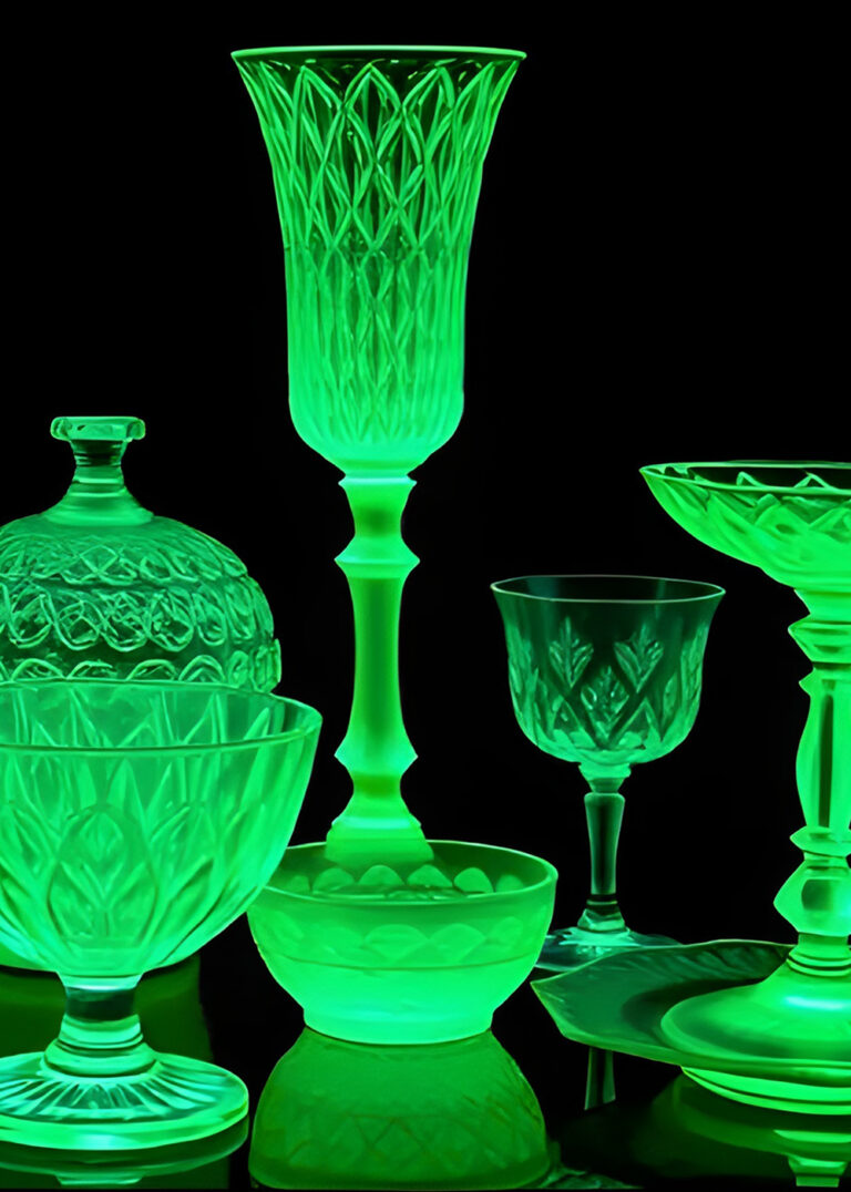 glowing uranium glass