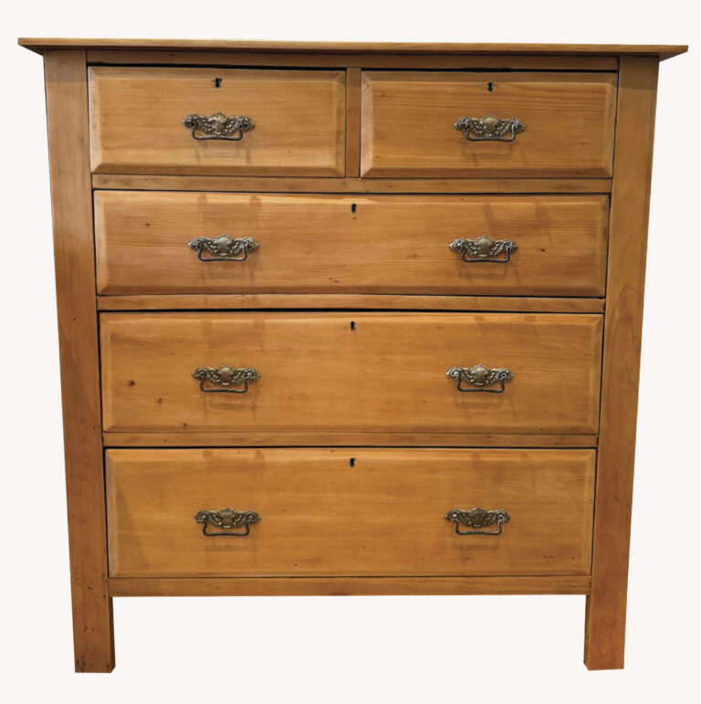 Five drawer pine chest