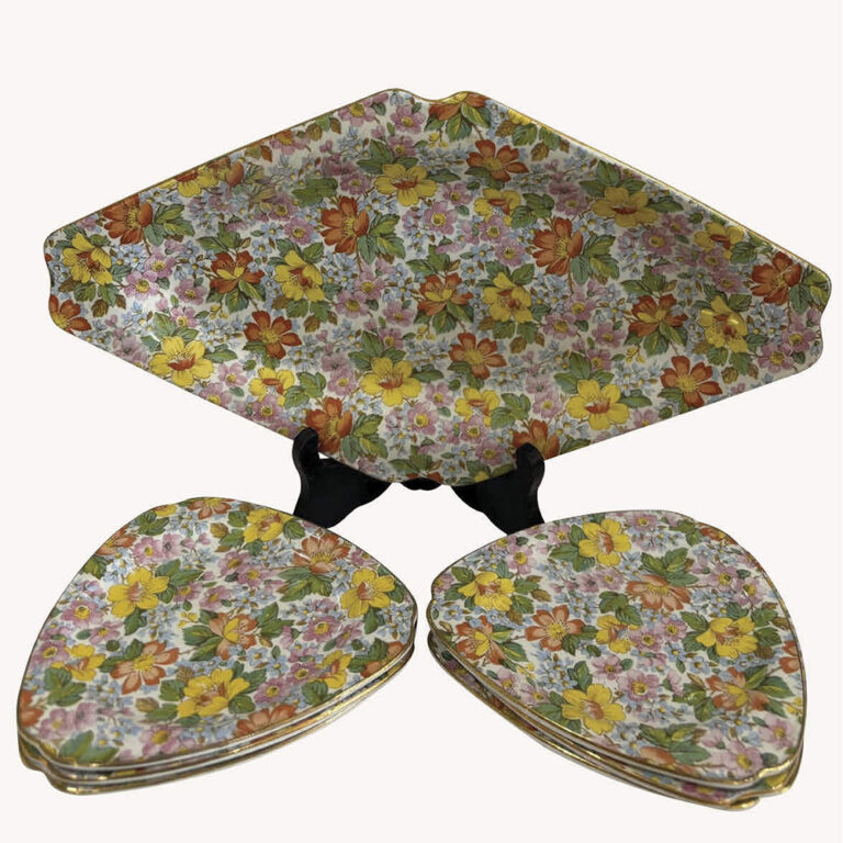 Lord Nelson ware seven piece allover floral sweet set in the Country Lane pattern