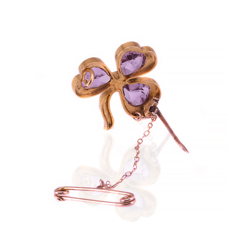 Antique amethyst, seed pearl brooch