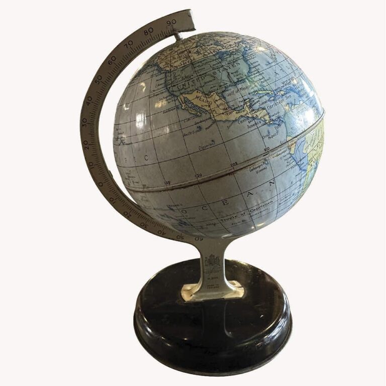 1940s Chad Valley tinplate globe