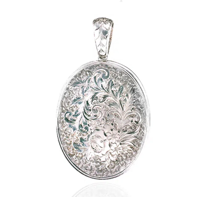 Hand engraved silver locket c.1890