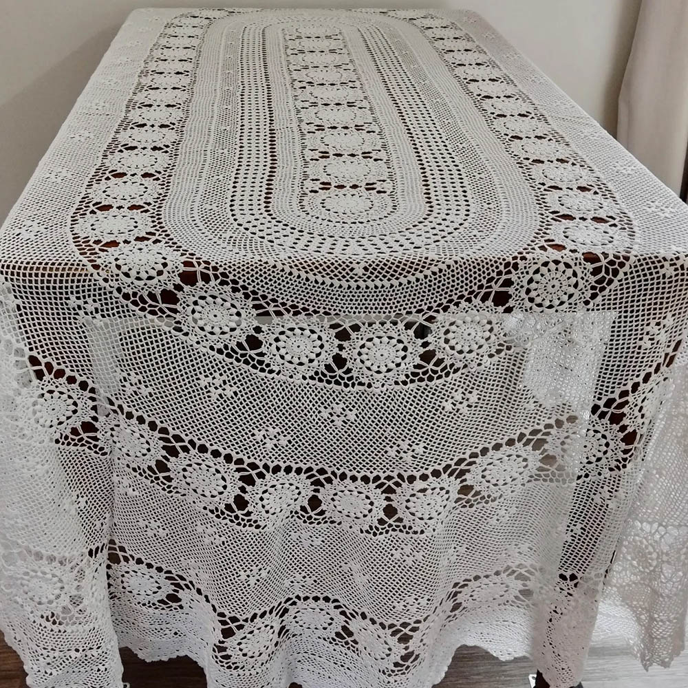 Vintage crochet lace tablecloth