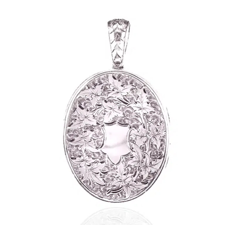 Hand engraved silver locket c.1890