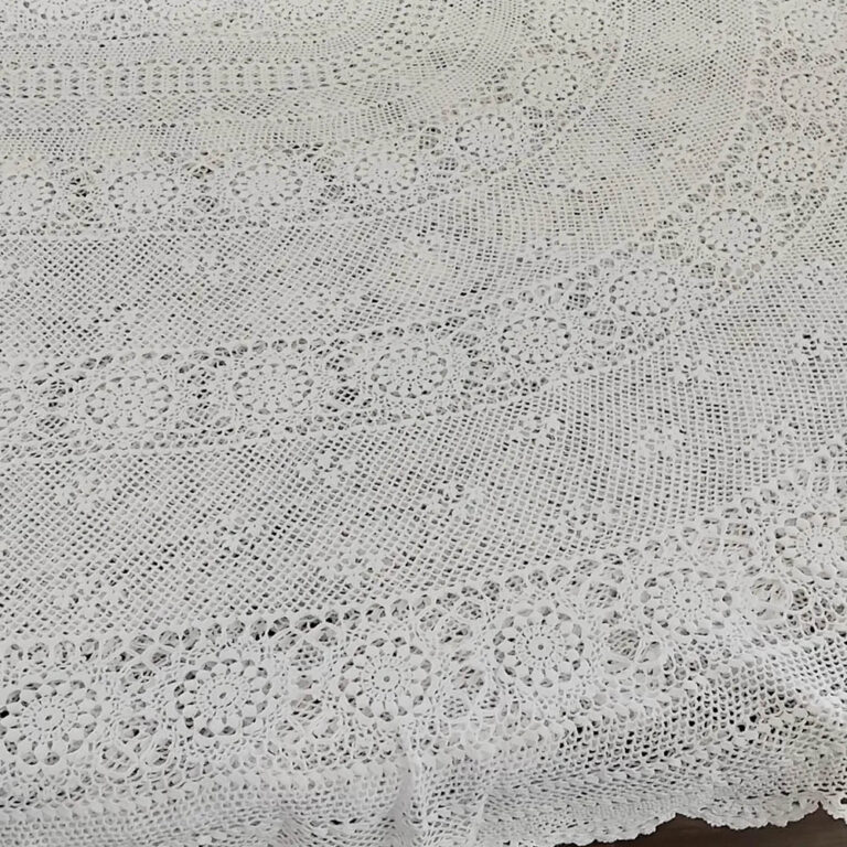 Vintage crochet lace tablecloth