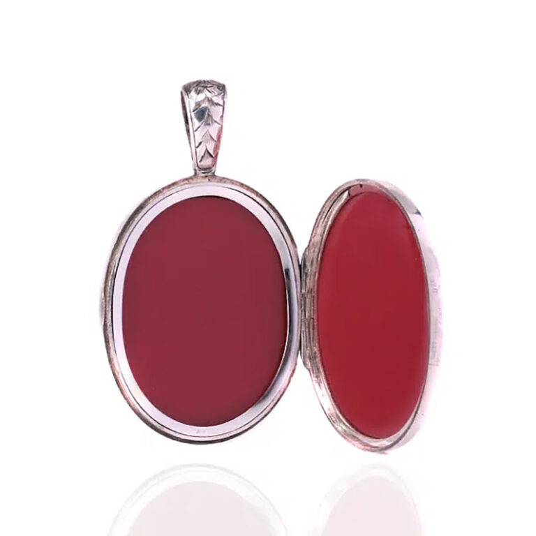 Hand engraved silver locket c.1890