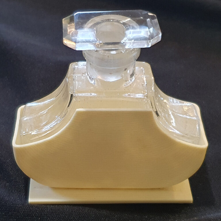 Art Deco xylonite and glass perfume bottle