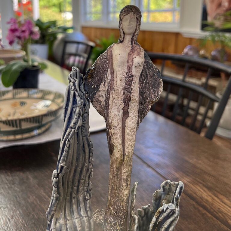 Australian contemporary pottery figure by Mal Gotjes