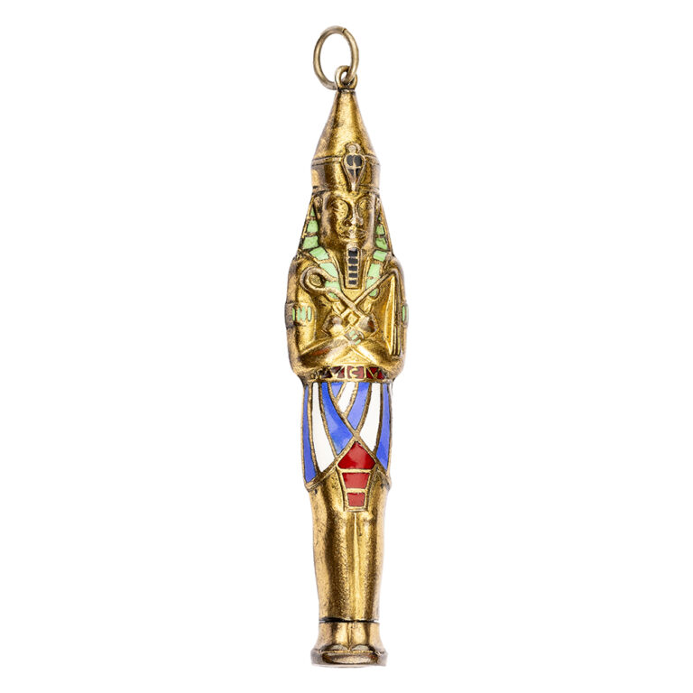 Art Deco retractable pencil Egyptian Revival enamel