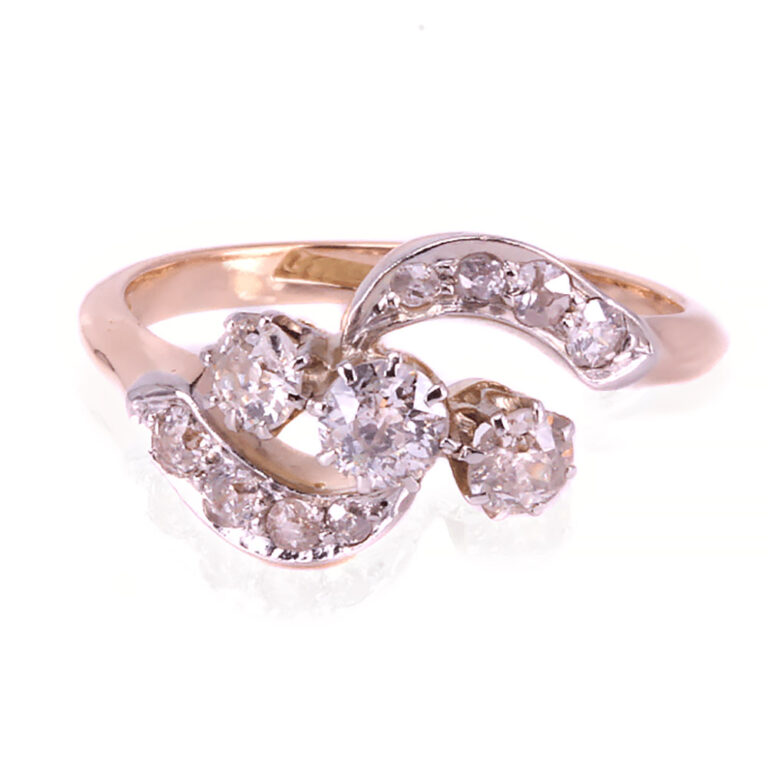 Antique diamond ring, swirl design c.1910