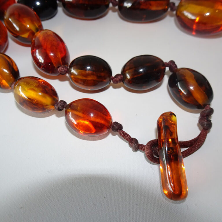 vintage cognac amber necklace