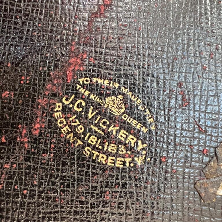 Desk set, brass inlay and tortoiseshell