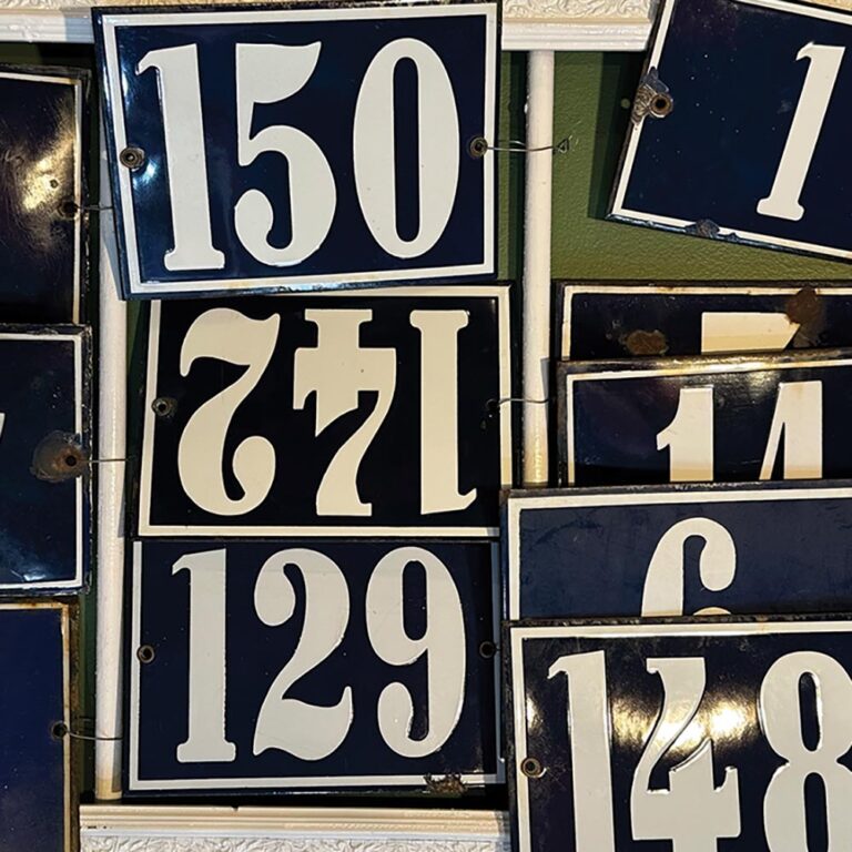 Assorted vintage French enamel house numbers