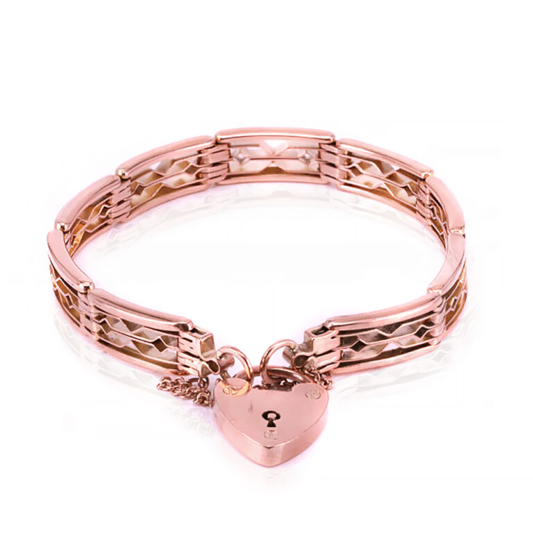 Rose gold gate bracelet c.1920s