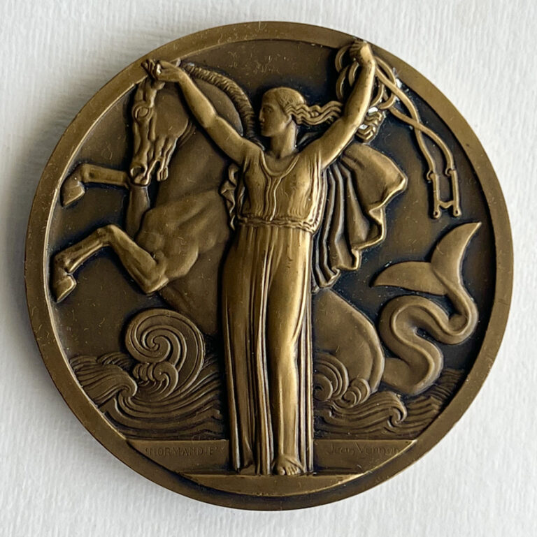 A bronze medallion for S.S. Normandie