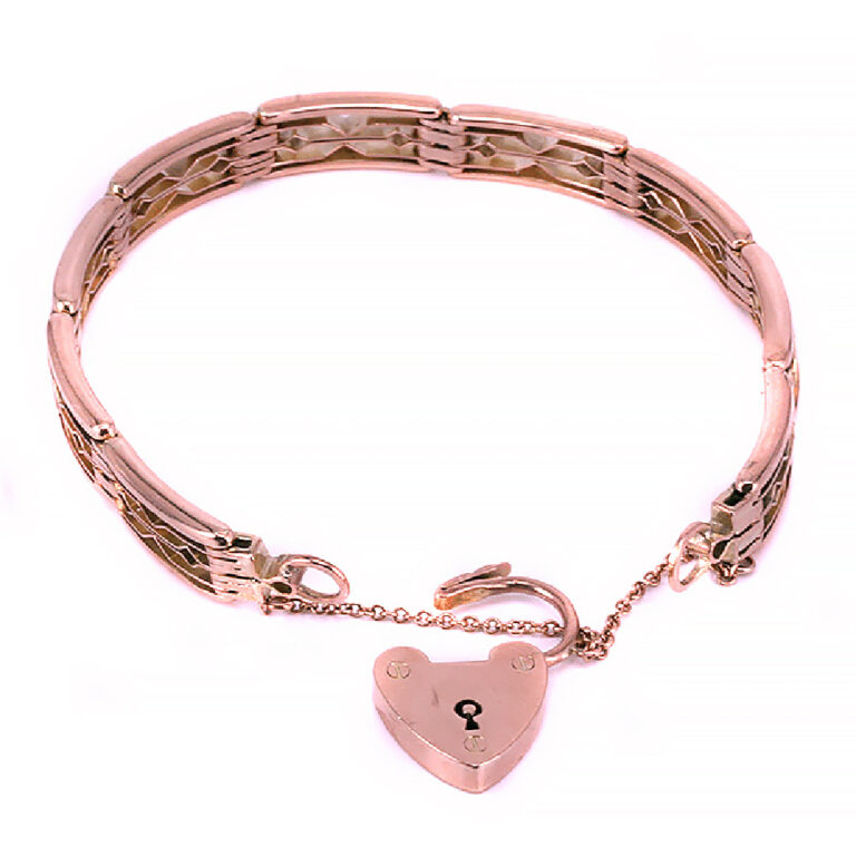 Rose gold gate bracelet c.1920s