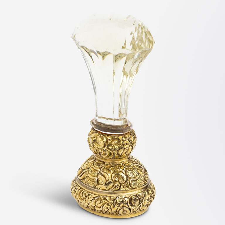 Regency desk seal in gold, amethyst and citrine