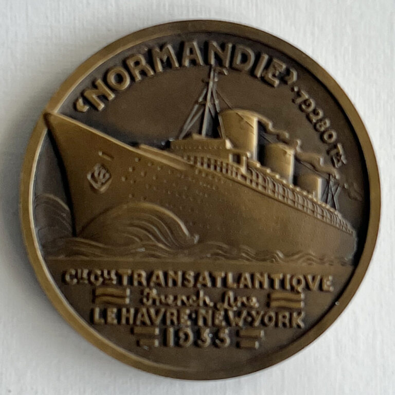 A bronze medallion for S.S. Normandie
