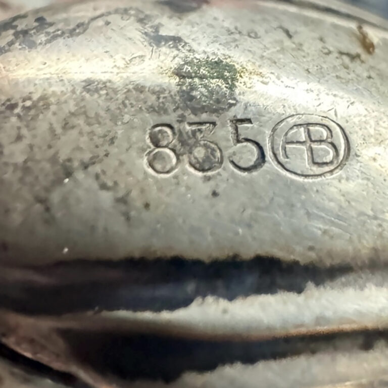 Pair of Continental silver salt cellars, swans