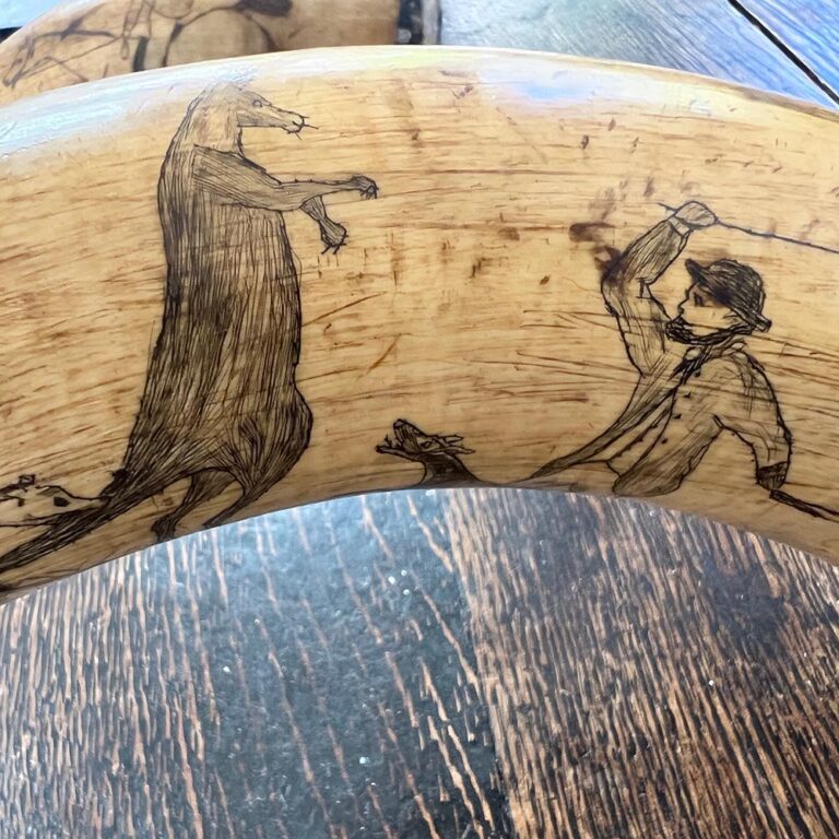 Rare pair of bullock horns of Australian origin c.1850