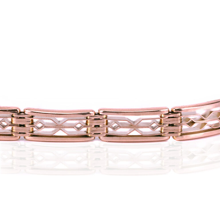 Rose gold gate bracelet c.1920s