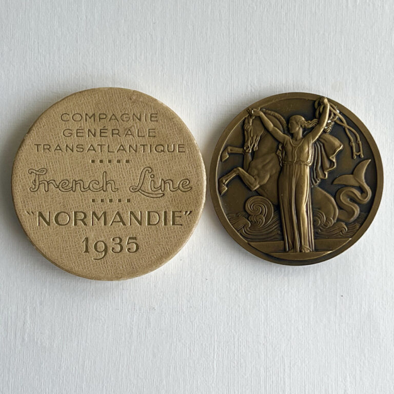 A bronze medallion for S.S. Normandie