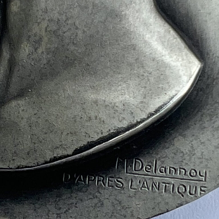 silvered bronze medallion of Apollo