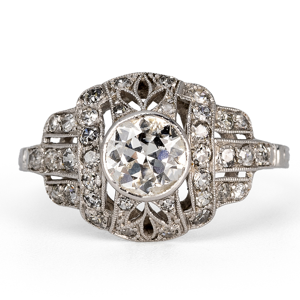 Platinum and diamond Art Deco ring