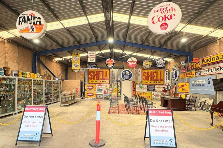 Roadhouse Auctions specialists garagenalia, milk bar, advertising signs