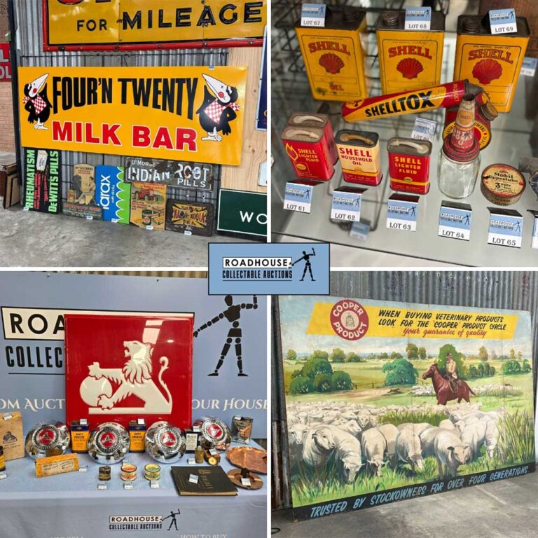 Roadhouse Auctions garagenalia, advertising signs, collectables auction