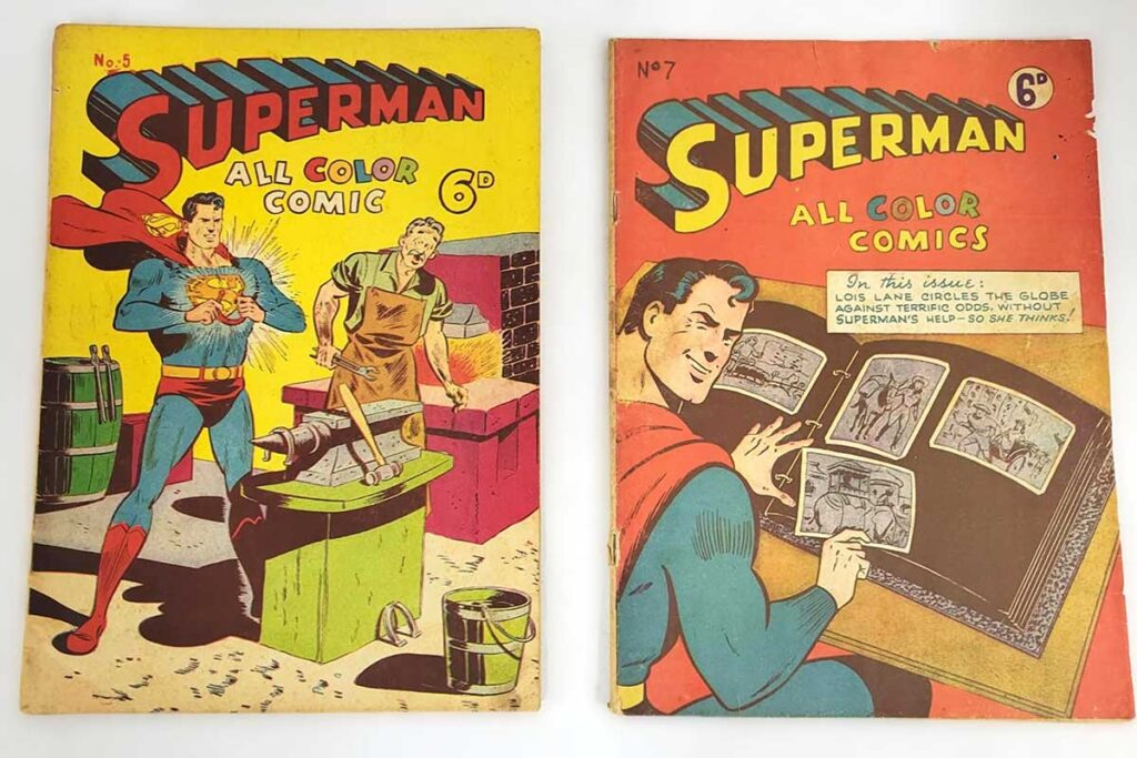 Superman Color Comics #5 & #7 Australian Print (1947) at Theodore Bruce