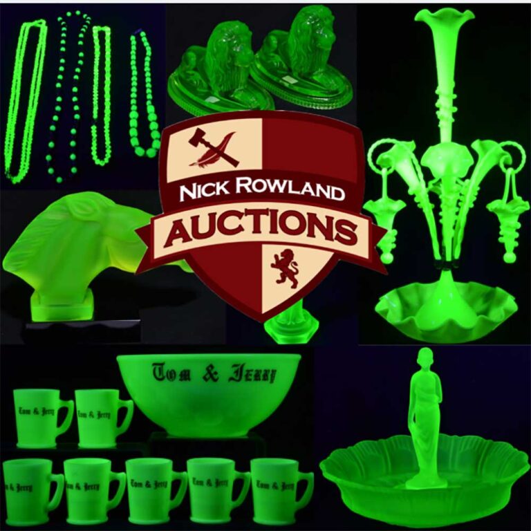 Uranium and glow glass at Nick Rowland Winter Warmer Auction Lots 416 - 608