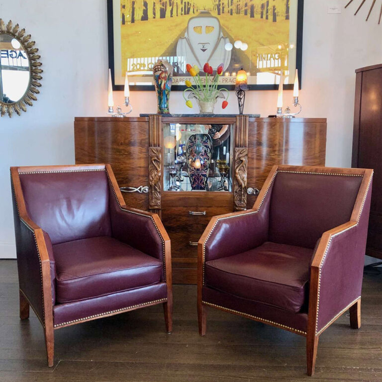 Pair French Art Deco armchairs