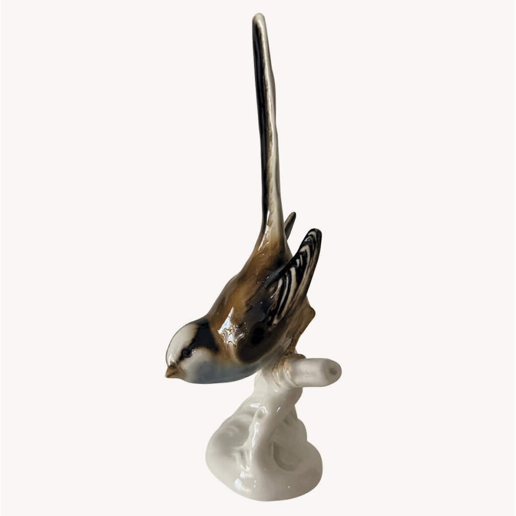 Friedrichsburg, Bavaria long tailed titmouse ceramic bird figurine
